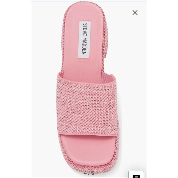 Steve Madden Reign Platform Mule Pink Raffia Sz 8 - Picture 2 of 12